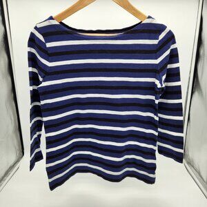 J Crew Factory women's striped long-sleeved cotton top, size XS